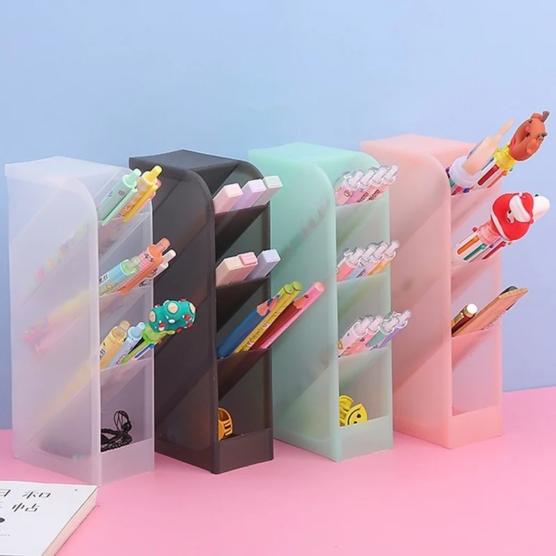 

Multifunction Deskto Pen Organizer Desk Stationery Organizador Home Office Art Supplies Storage Box Oblique Insertion Pen Holder