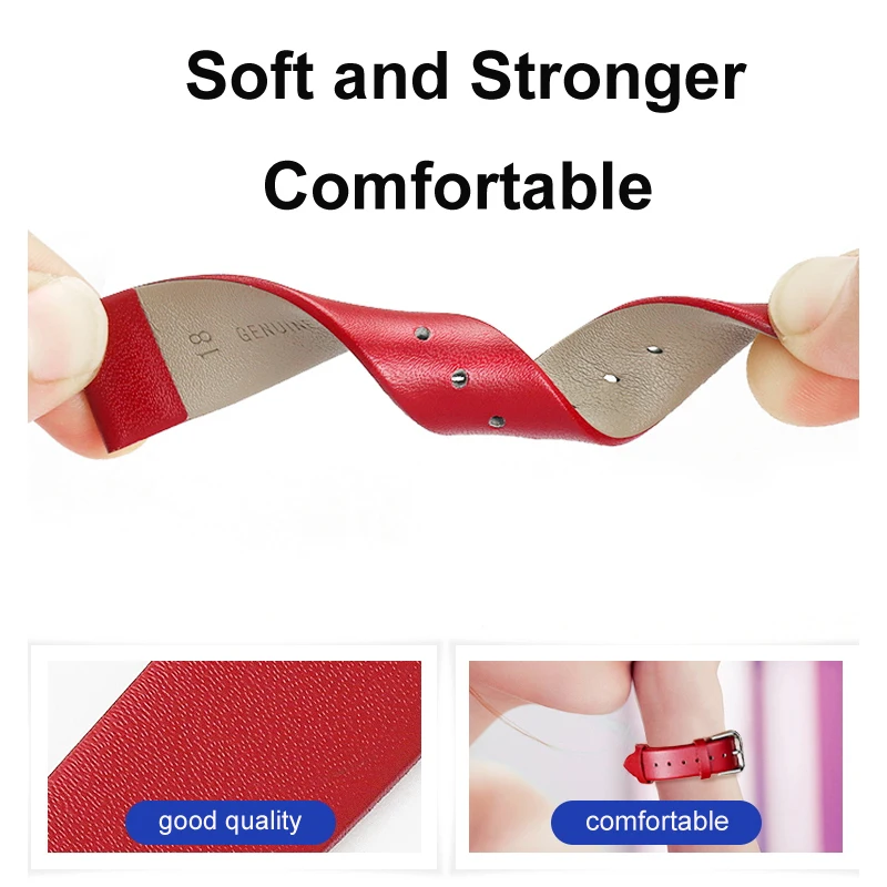 Soft Watch strap 8mm 10mm 12mm 14mm 16mm 18mm 20mm 22mm 24mm Men leather Women Watch band Part Purple Green Blue