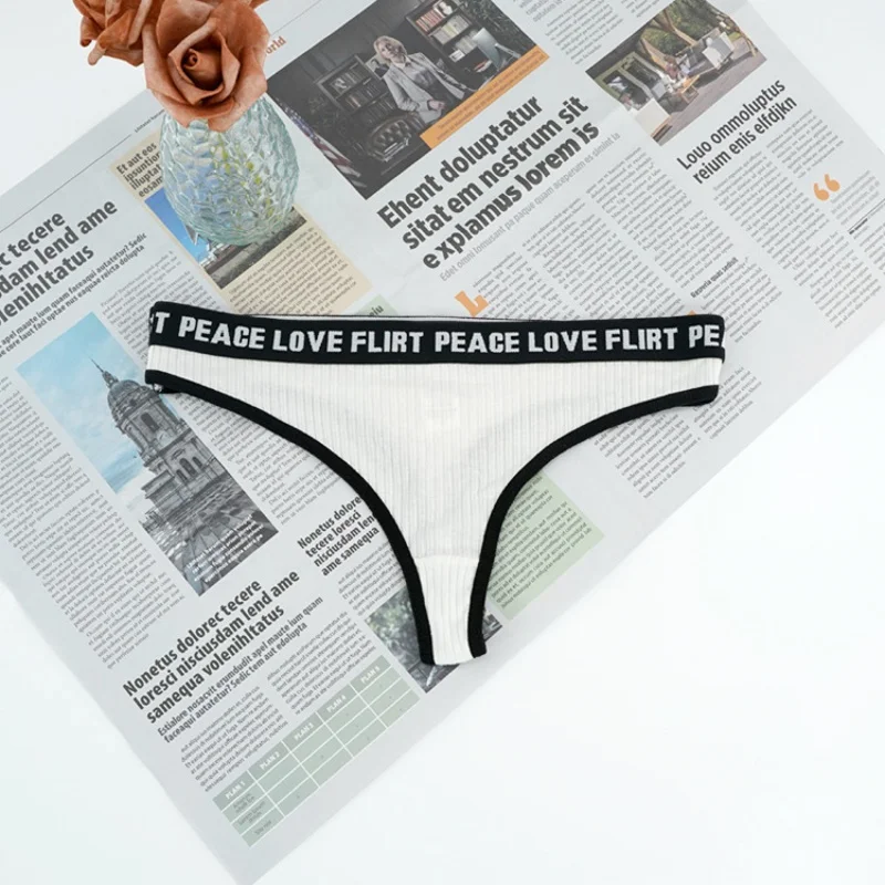 

New European and American Sexy Seductive Triangle Underwear Low Waist Fashionable Letter Shoulder Strap Sexy Crotch Women's Unde