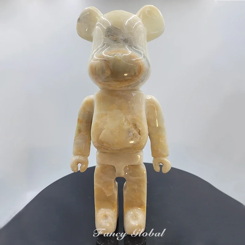 Необычная скульптура животного bearbrick натуральный мраморный камень
