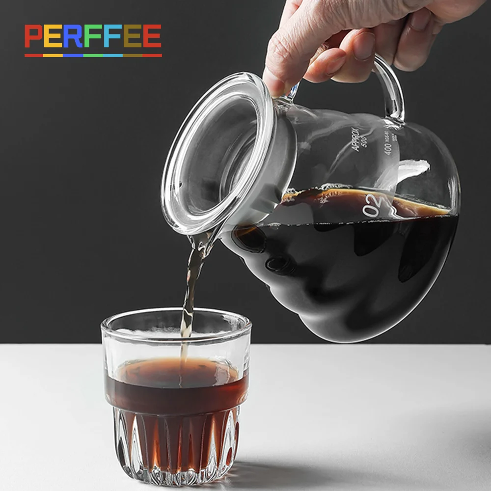 Glass Coffee Server Cloud Shaped Coffee Pot Pour Over Coffee Filter Kettle Reusable Heat Resistant Teapot 360/600/800ml