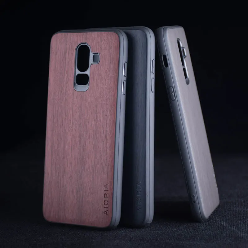 

Case for Samsung Galaxy j8 2018 funda wood pattern leather skin with silicone phone cover for samsung j8 2018 case coque capa