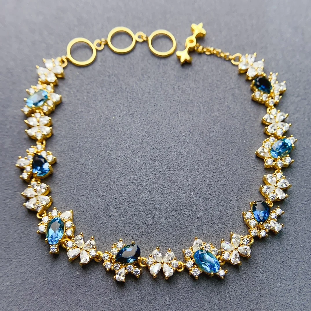 FS 4*6 мм браслет из натурального топаза стерлингового серебра S925 для женщин