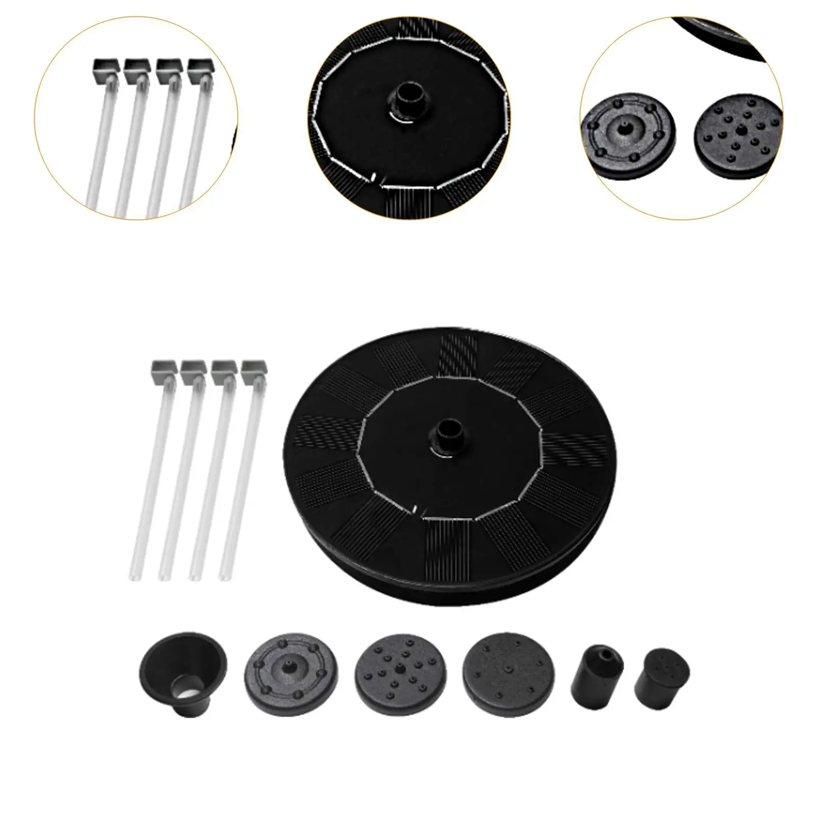 Солнечный насос для птиц 1 Вт солнечный фонтан птичьей ванны с 6 насадками сада