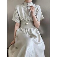 luxury brand design cheongsam vintage loose sleeve chinese traditional dress slim female women classical temperament long dress