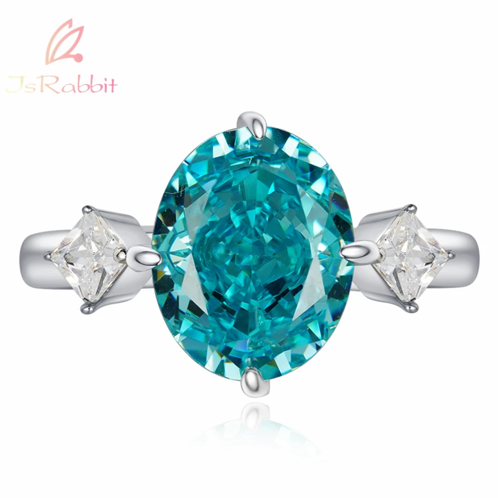 IsRabbit 18K позолоченные овальной огранки 8*10 мм созданы яркий синий сапфир