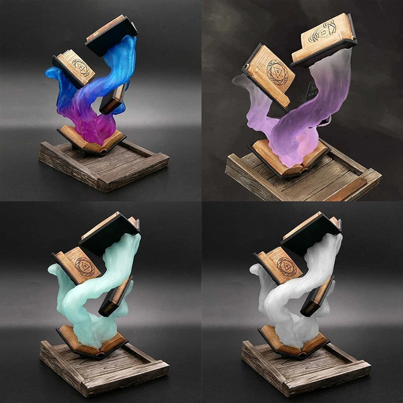 

2023 Novelty Wizard Magic Dice Towe Moving Resin Dice Tower Sculpture Big Book Ornament Statues Home Decorations Game Tools