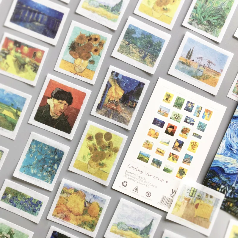 

50 Sheets Vintage Sticker Scrapbooking Hand Account Decor Stickers Crafts Journals Stationery Accessories for School Supplies