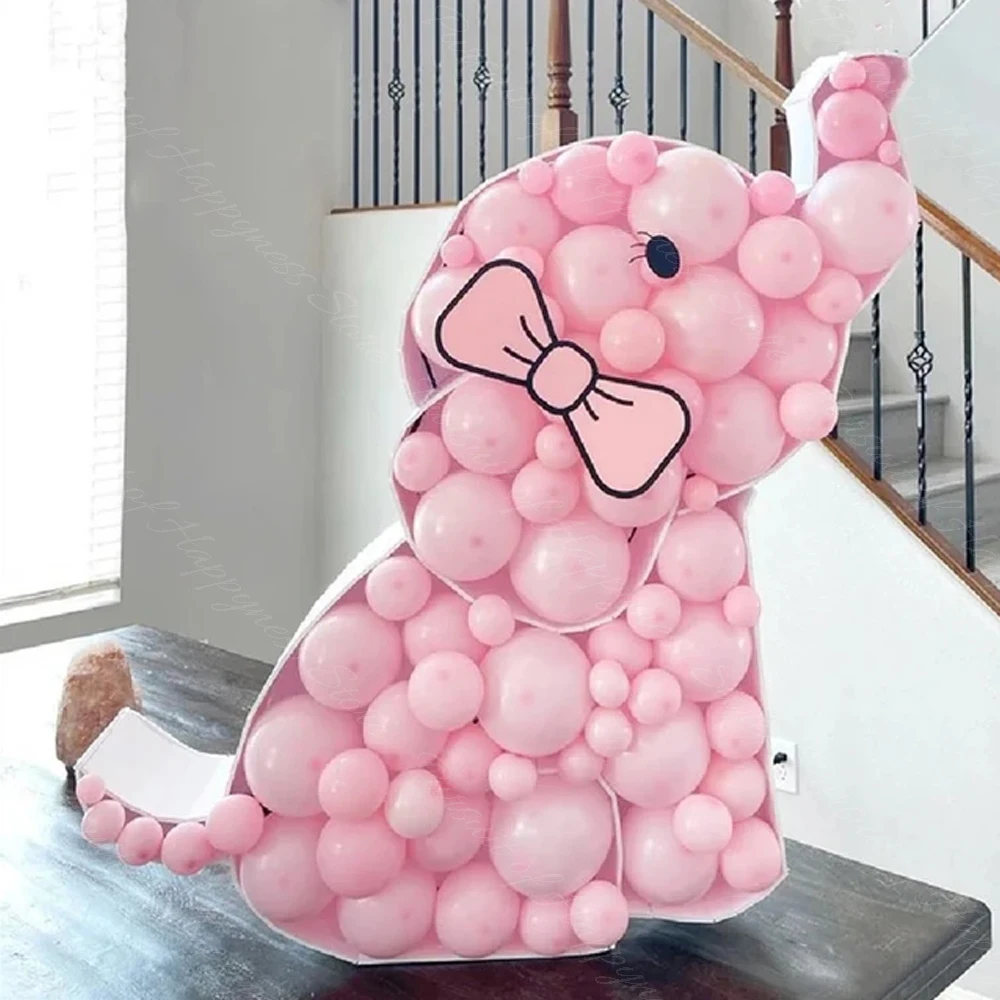 

Elephant Balloon Filling Box Large Letter Baby Elephant Mosaic Balloon Frame for Baby Shower Wedding Birthday Party Decoration