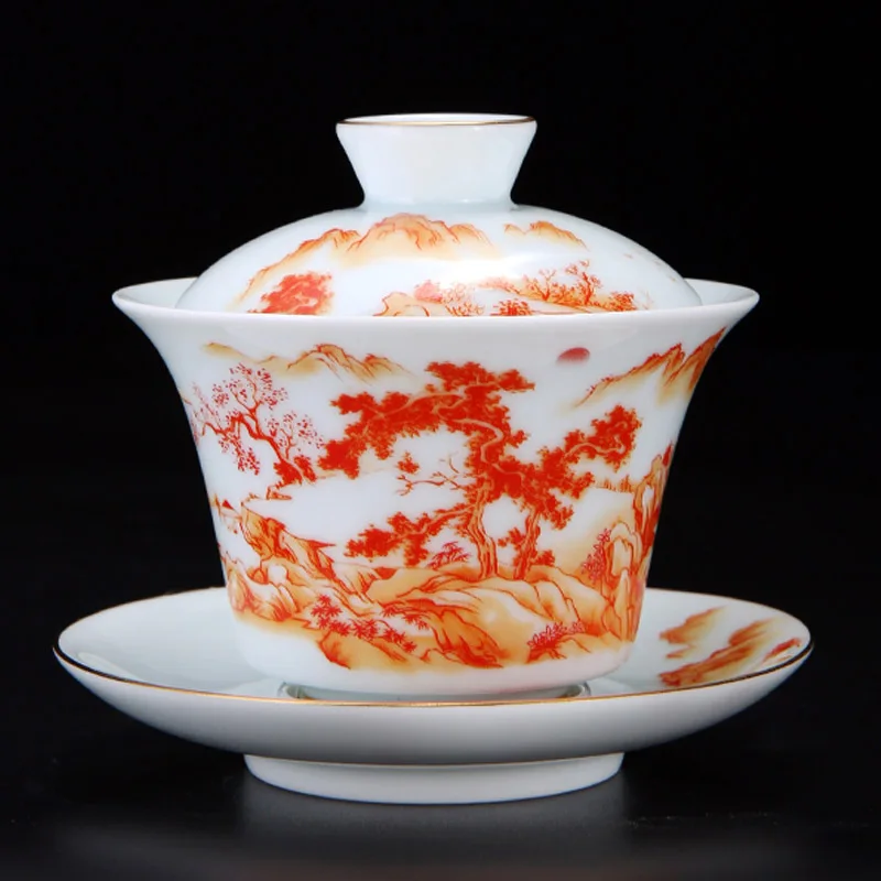

150ml Chinese Traditional Ceramic Gaiwan Cover Bowl Porcelain Tea Tureen Kung Fu Tea Bowls Master Cup Teacup Teaware Accessories