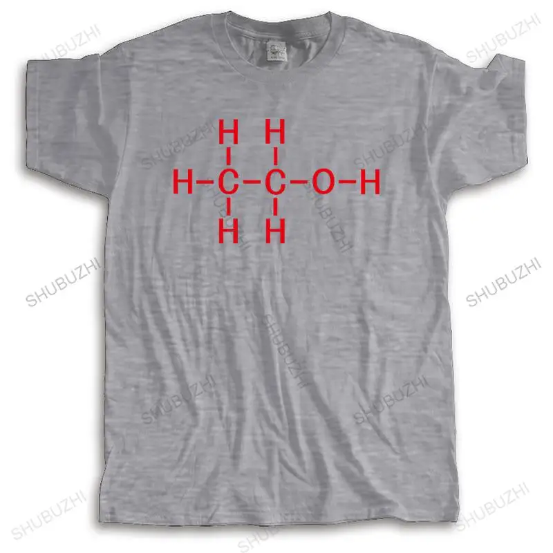 Мужская роскошная хлопковая футболка мужская Alcohol Science Geek этанол молекула