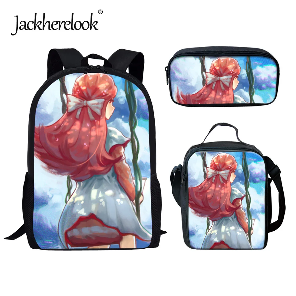 Школьный ранец для мальчиков и девочек, вместительный Детский рюкзак с рисунком аниме, Подарочная сумка для студентов, 3 шт./компл.
