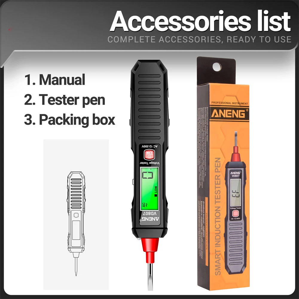 

Индукционный измеритель напряжения ANENG AC12-300V