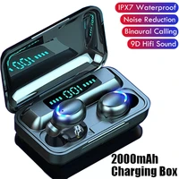 tws wireless headphones mini bluetooth 5 0 earphones f9 stereo headset sport earbuds with microphone charging box for smartphone