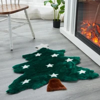 3d christmas decorative carpet rug christmas tree snowman santa claus shape cartoon plush fluffy carpet for living room bedroom