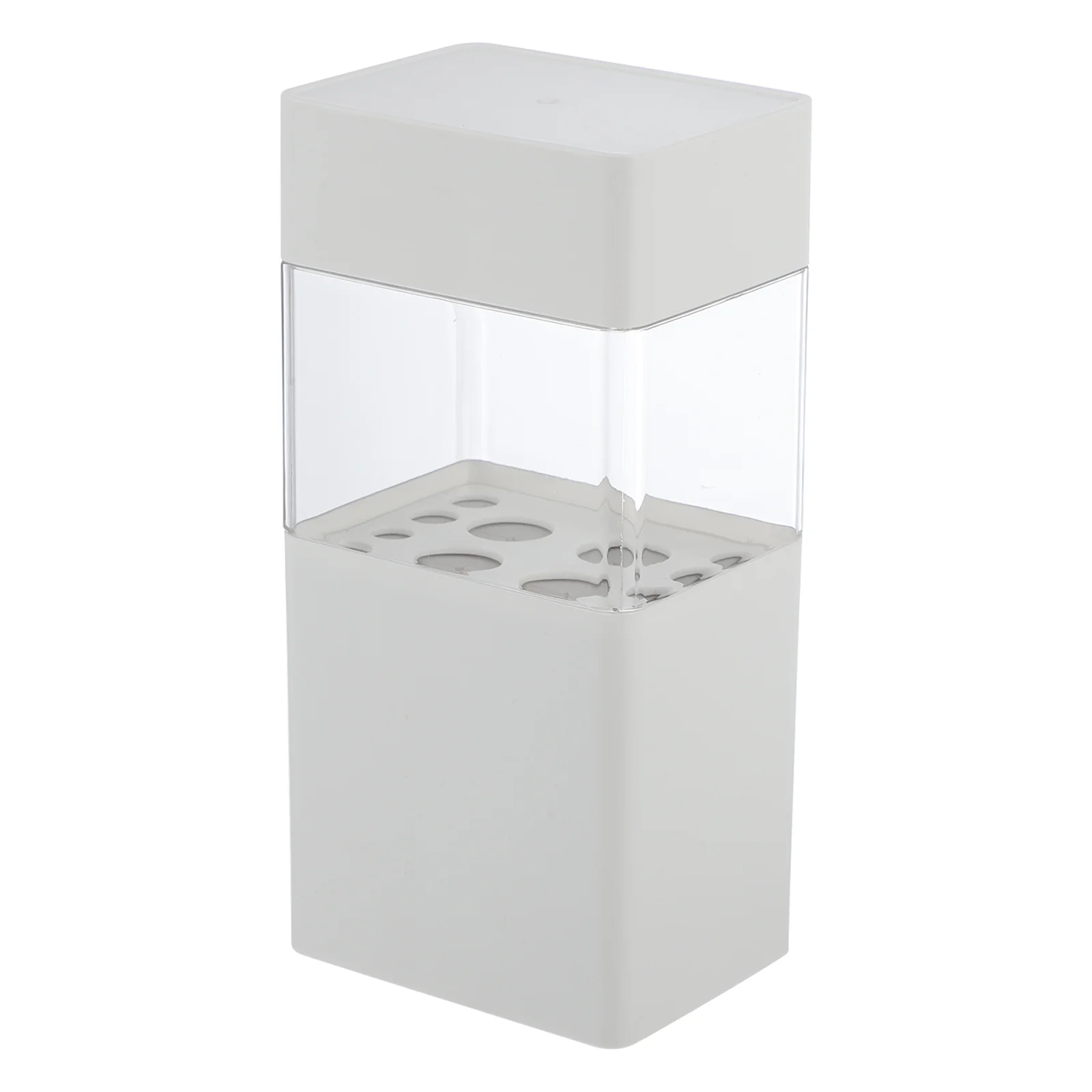 

Brush Makeup Organizer Cup Acrylic Box Storage Display Bucket Clear Holder Square Divided Case Brushes Lipgloss Desktop Eyebrow