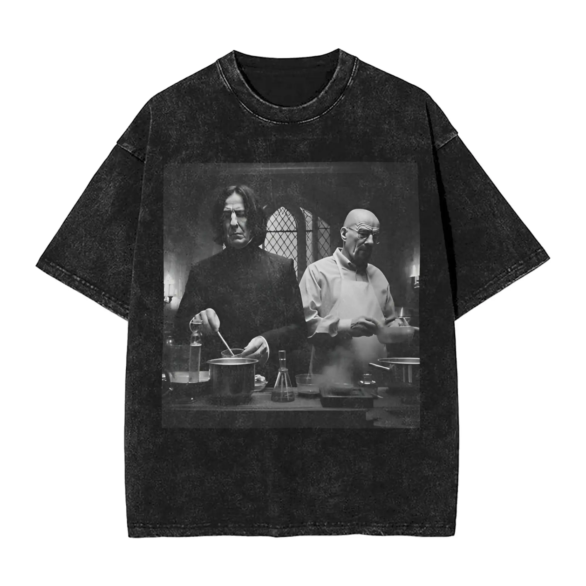 Фото Лабораторный повар Breaking Bad Washed Футболка Уличная одежда Хип-хоп Винтажные футболки Футболки для мужчин и женщин с коротким рукавом High Street №1