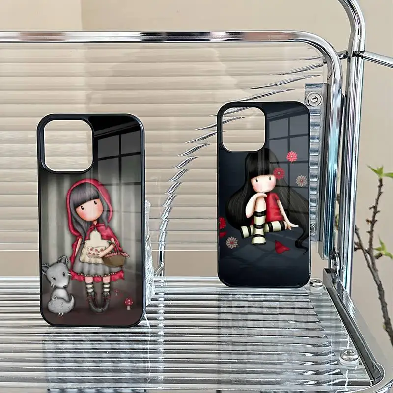 

Симпатичный чехол для телефона S-Санторо-gorju-e Girl из поликарбоната и ТПУ для IPhone 14 11 12 13 Pro Max 8 7 6 Plus X SE XR, Жесткий Чехол