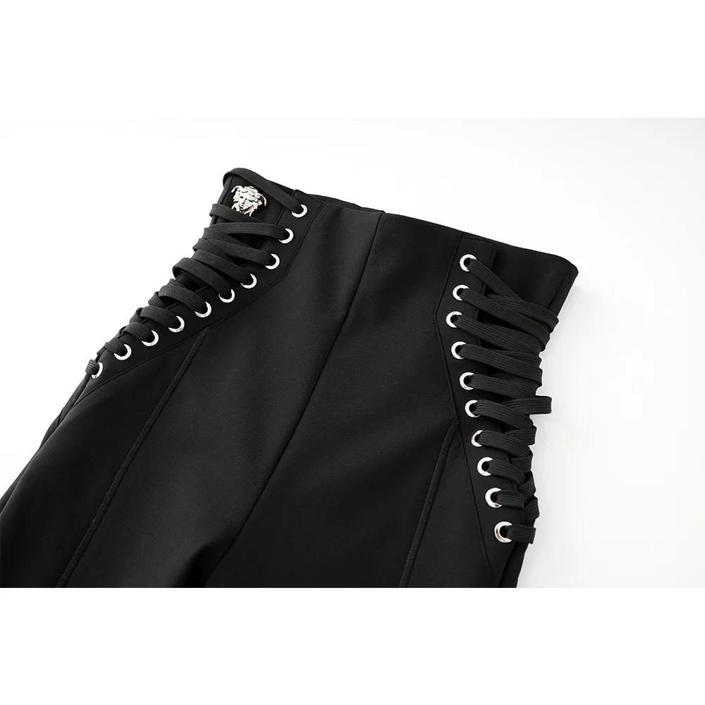 Весенне-летние новые брюки с высокой талией и тяжелой веревкой на талии