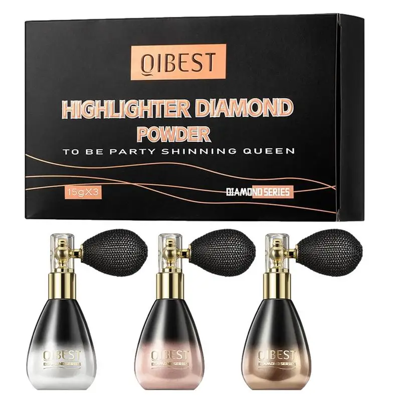 

3 шт., блестящая пудра для лица и тела