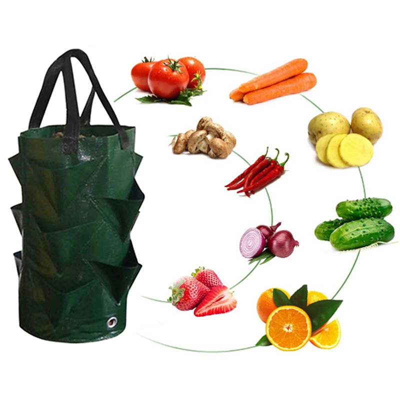 New Garden Planting Bag Strawberry Grow 3L Multi-mouth Vertical Flower Herb Tomato Planter |