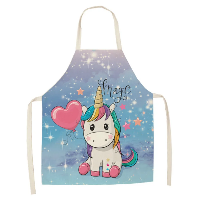 

Детский/родительский/Детский фартук с милыми мультяшными единорогами, домашний фартук без рукавов для приготовления пищи, инструмент для ч...