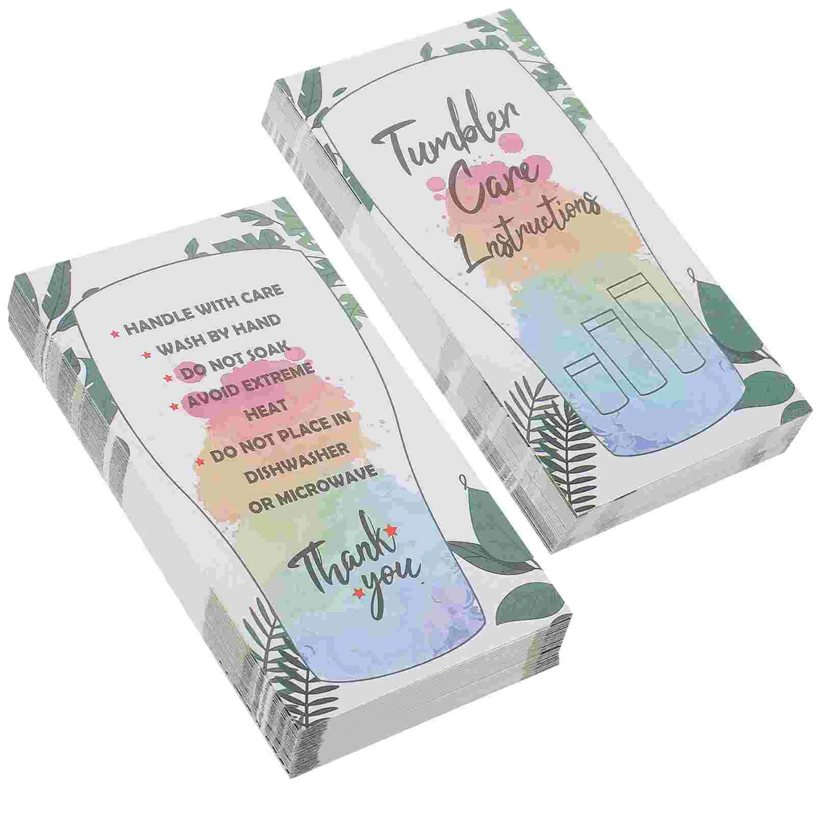 

Glass Cup Guide Tags Tumbler Care Instructions Cards Cup Care Instructions Cards