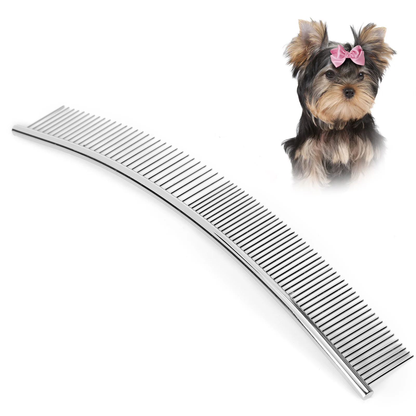 

Dog Curved Comb Professional Stainless Steel Pet Grooming Comb Dense Sparse Teeth Dog Cat Cleaning Brush Hair Removal