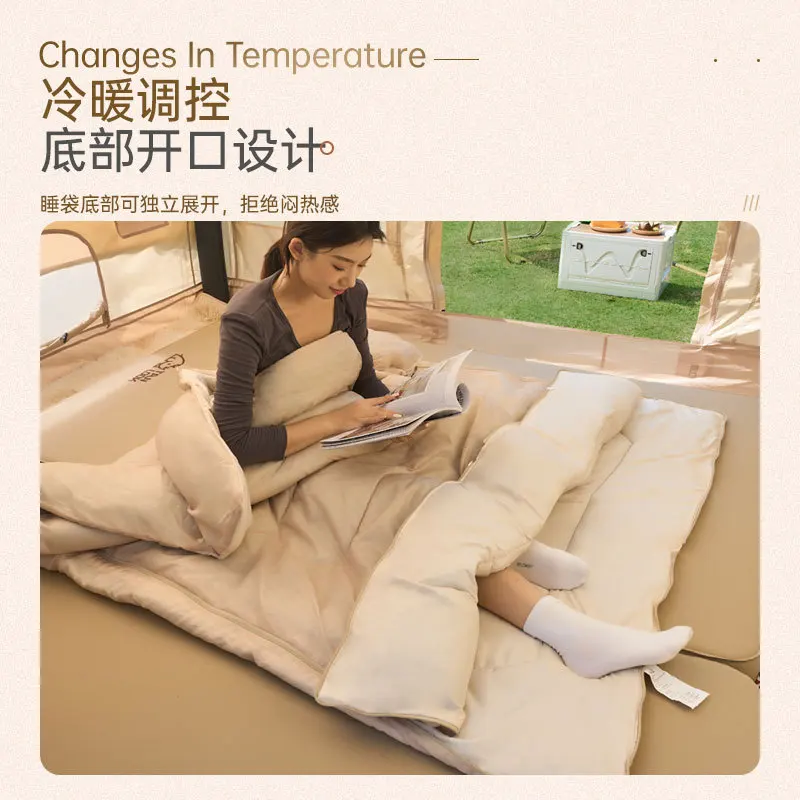 Спальный мешок для взрослых кемпинга зимнее утолщенное одеяло с защитой от