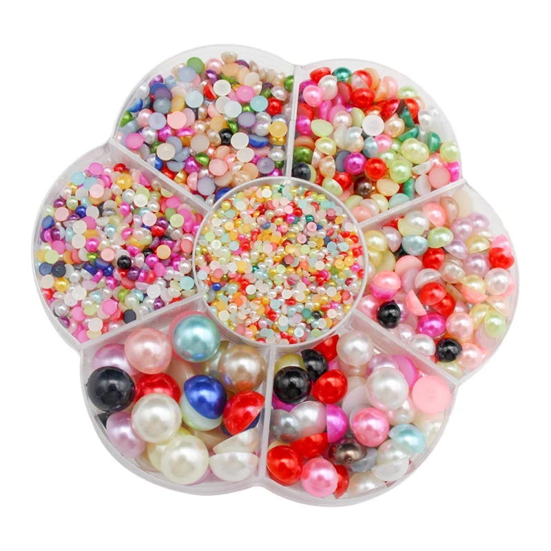 

Art Mixed Color Semicircle Imitation Pearl Flat Back 4Mm-8Mm For Clothing Accessories DIY Mobile Phone Accessories