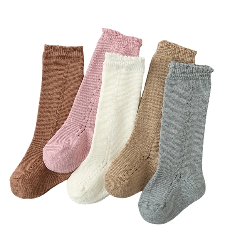 

Boys Socks Knee High Sock Soft Cotton Toddlers Kids Girls Long Socks Hollow Out Children Socken For 0-3 Years