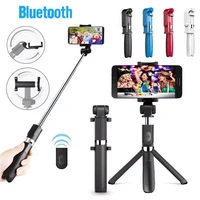 3 in1 photo stick anti slip bluetooth compatible wireless selfie stick tripod mini portable foldable monopods for smartpho
