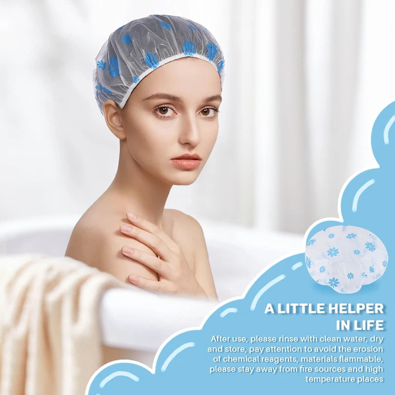 10шт Водонепроницаемая шапочка для душа точечная волос эластичная ванны купания