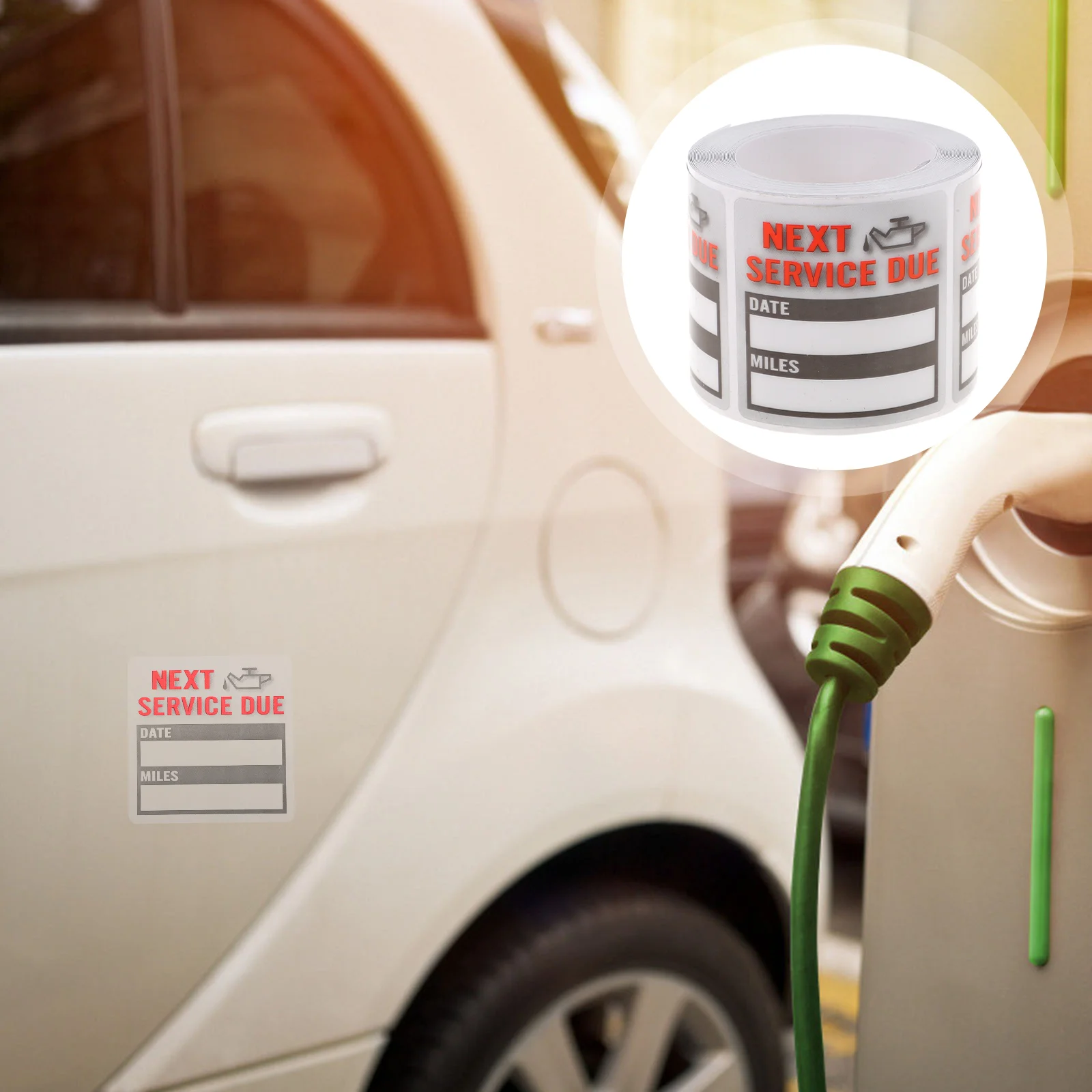 

Car Oil Change Label Reminder Sticker Waterproof Service Due Auto Adhesive Decal