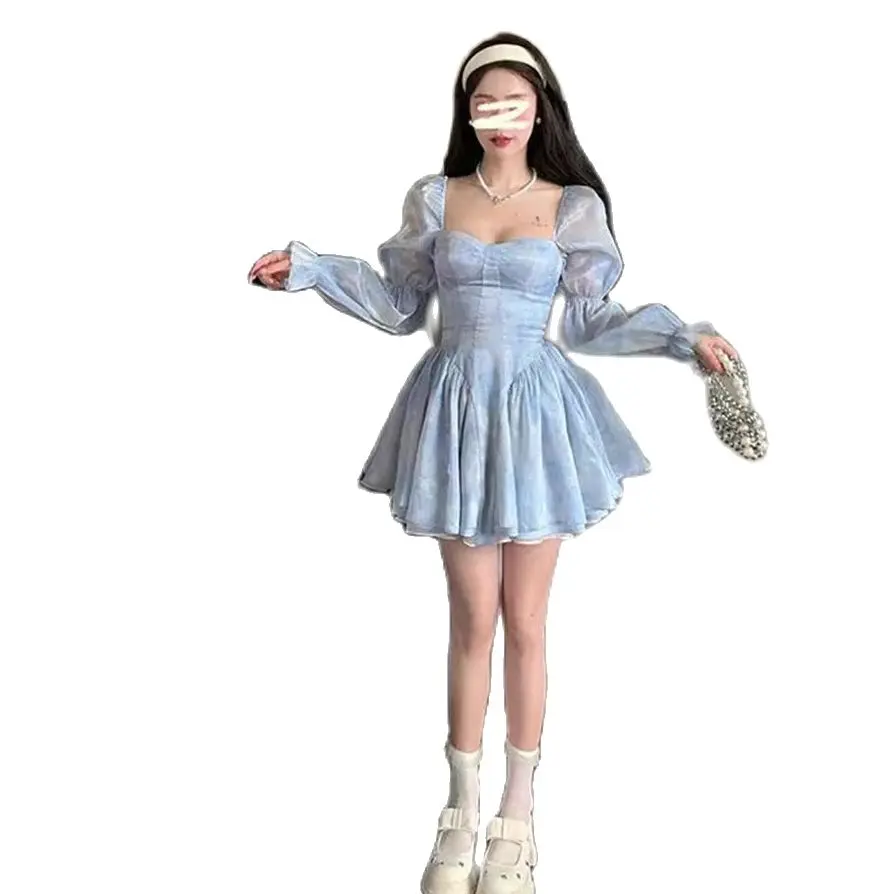 Платье с пышными рукавами цвет в ассортименте