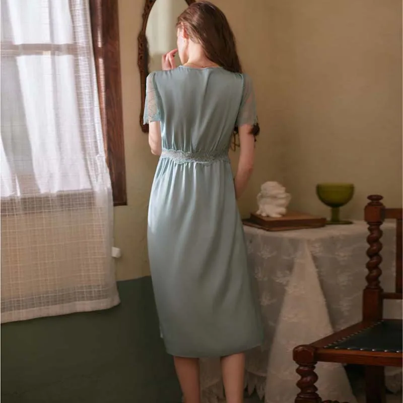 Wasteheart Pink Red Women Sexy Sleepwear Lace Nightwear Deep V Homewear Nightgown Sleep Gown Night Dress Babydolls Chemises