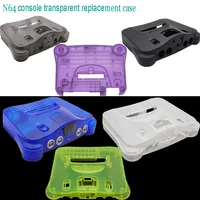 replacement plastic shell translucent case compatible nintendo n64 retro video game console transparent box