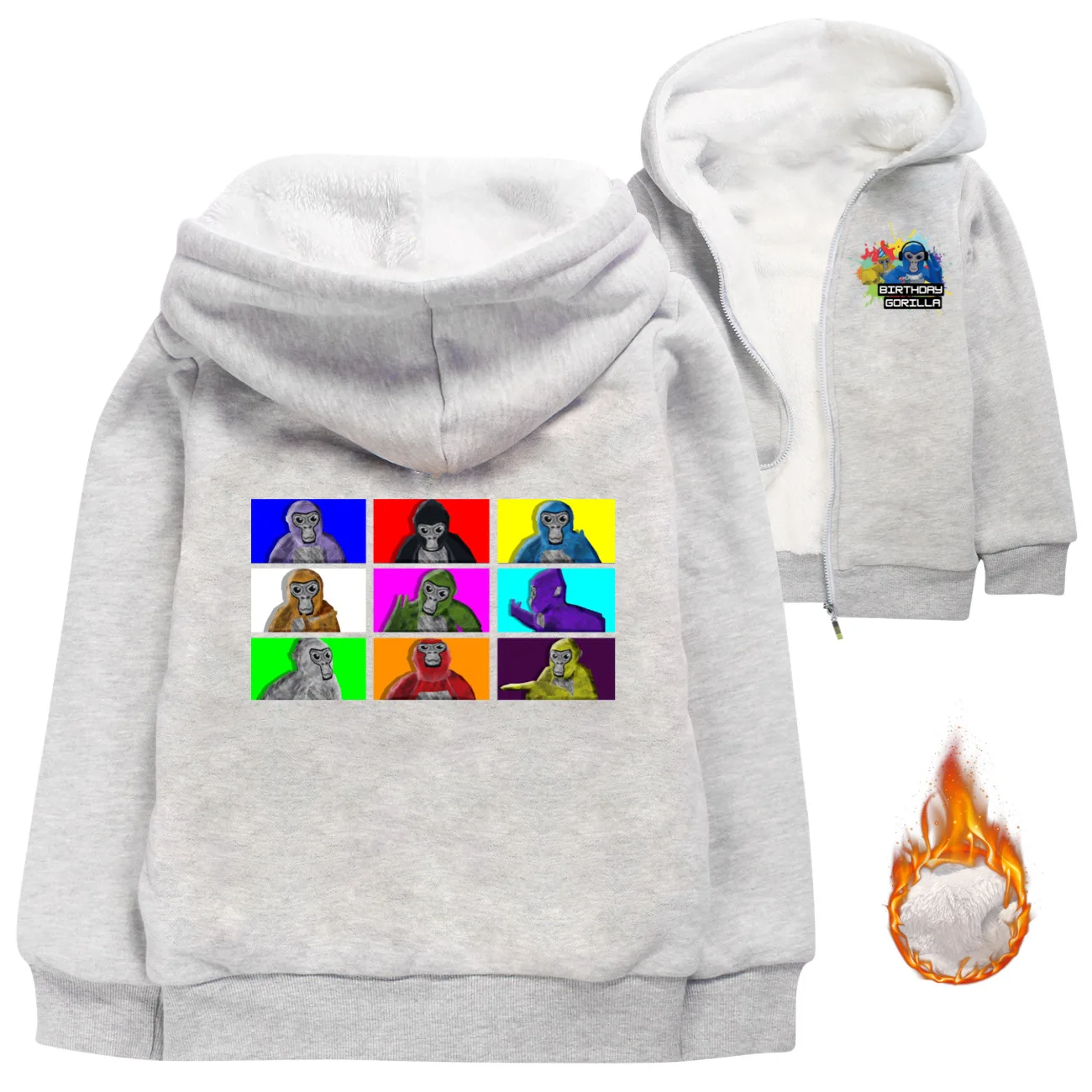 Детские куртки Gorilla Tag зимняя толстовка для мальчиков плотные пальто теплая