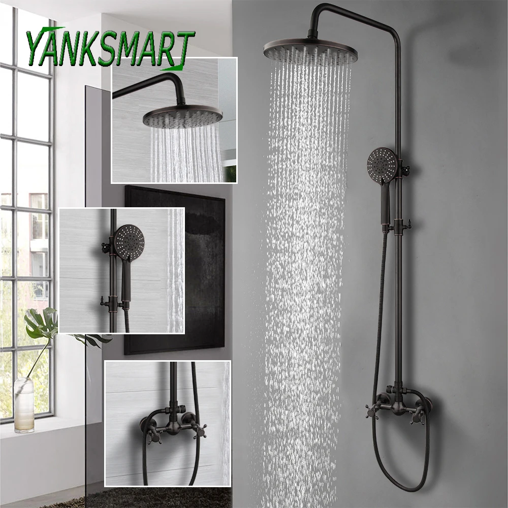 

Смеситель для душа YANKSMART ORB, 8,8 дюйма, водопад, 2 ручки