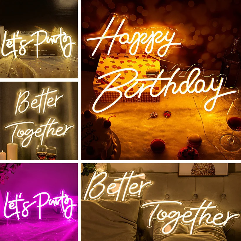 

Better Together Led Neon Lights Wedding Party Decoration Neon Sign For Bedroom Custom Led Lamp Wall Lamps Luminous Signs