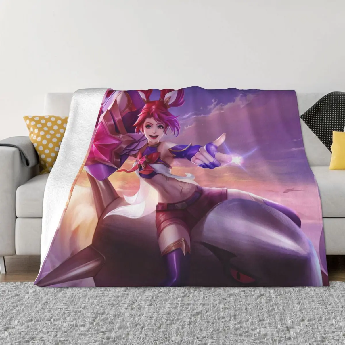 

LOL League of Legends Game Star Guardian Jinx Art портативные теплые Пледы для постельного белья, путешествий