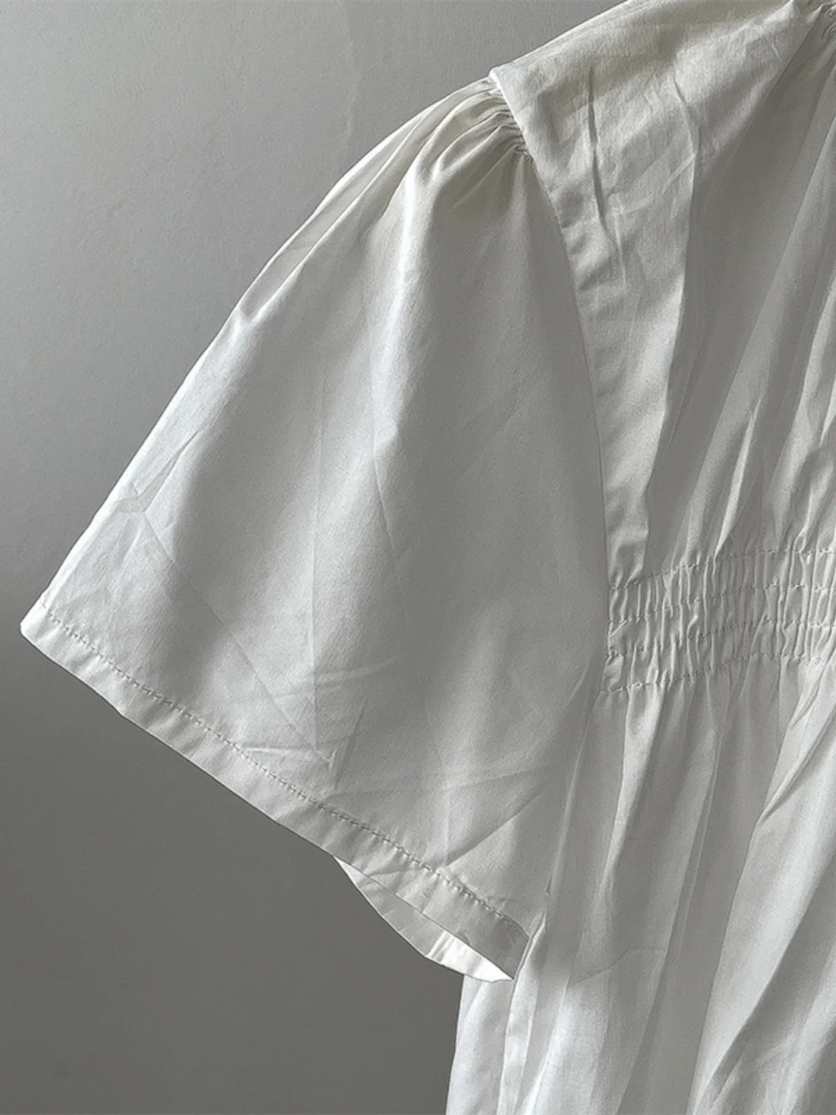 Gaganight женская однотонная рубашка с короткими рукавами Sweet Auricularia Edge O Neck новинка 2024