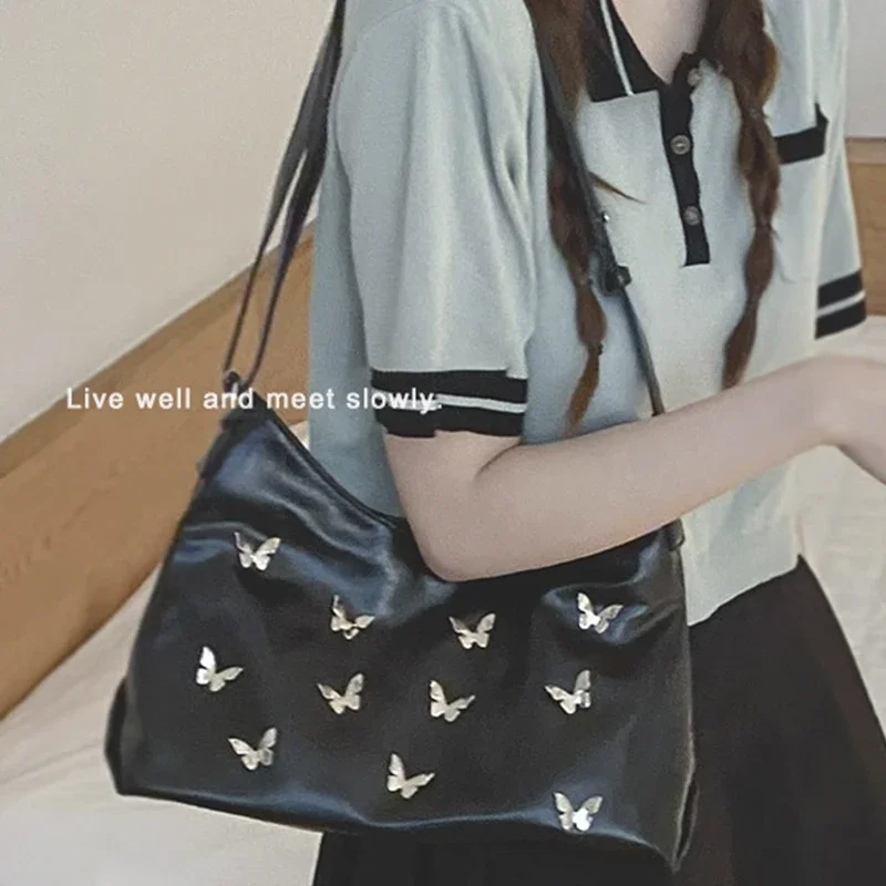 

2023 New Fashion Butterfly Design High Quality Simple Zipper Shoulder Bags for Women Large Capacity Ladies Totebag Women's Bag