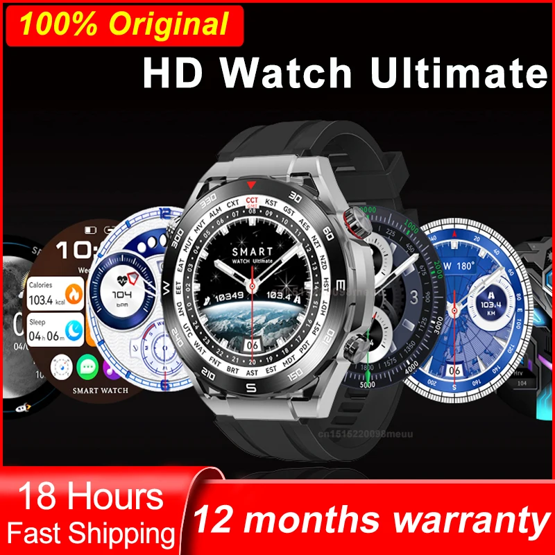 

HD Watch Ultimate 2023 Business Smart Watch Men 466*466 HD Screen BT Call Compass NFC Sprots Smartwatch IP68 Waterproof Watches