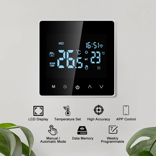 Tuya Smart Wifi Thermostat Electric Floor Heating Water/Gas Boiler LCD Digital Touch Temperature Control for Google Home Alexa 2