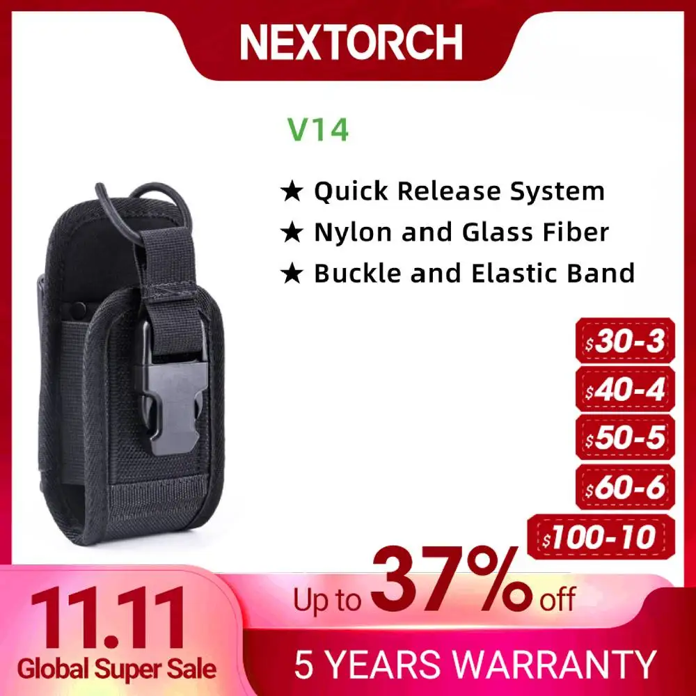 

Tactical Molle Radio Pouch Nylon Walkie Talkie Holder Case Interphone Storage Bag Accessory Bag for Tactical Belt V14