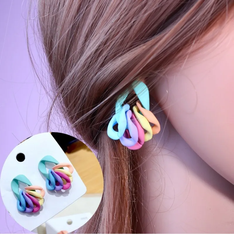 

2023 Cute Macaron Color Drop Earrings For Women Girls DIY Handmade Korean Creative Unique Dangle Earrings Jewelry Accessaries