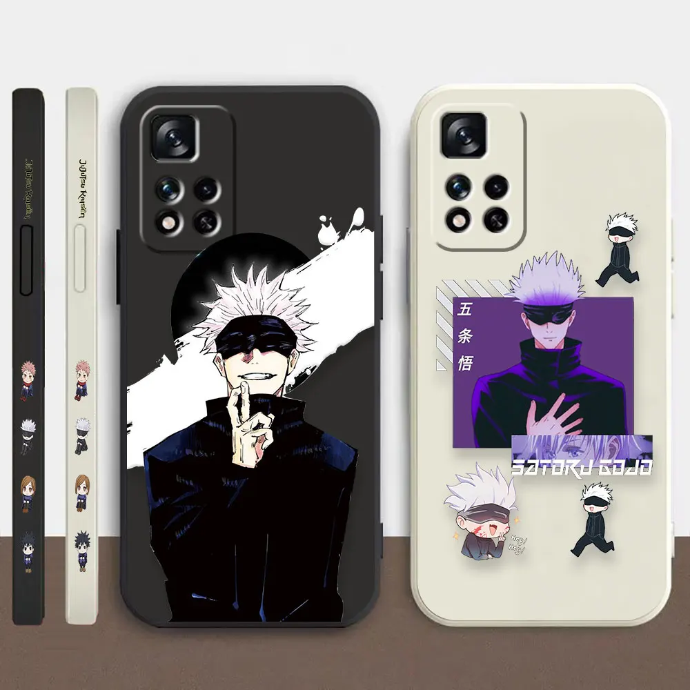 

Case For Redmi Note 12 11 11T 11R 11E 10 9 8 7 7S PRO PLUS 4G 5G Simple Liquid silicone Case Satoru Gojo Jujutsu Kaisen