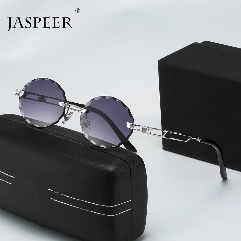 

Metal Sunglasses Hollow Rimless Round Eyeglasses Luxury Women Men Sun Glasses High-quality Eyewear Brand Desinger Shade Eyewear