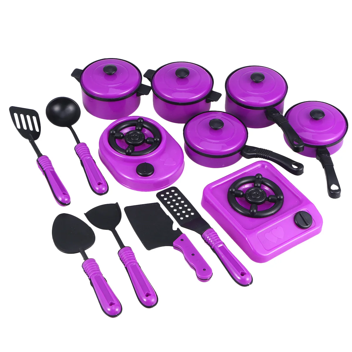 

13 Pcs Kidcraft Playset Simulation Kitchen Utensils Kids Kitchenware Toy Purple Child